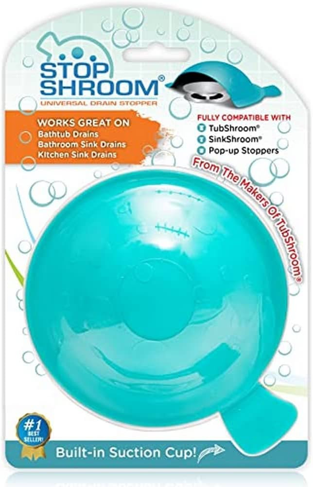StopShroom STBLU232 Universal Stopper Plug Cover for Bathtub, Bathroom and Kitchen Drains, Aqua | Amazon (US)