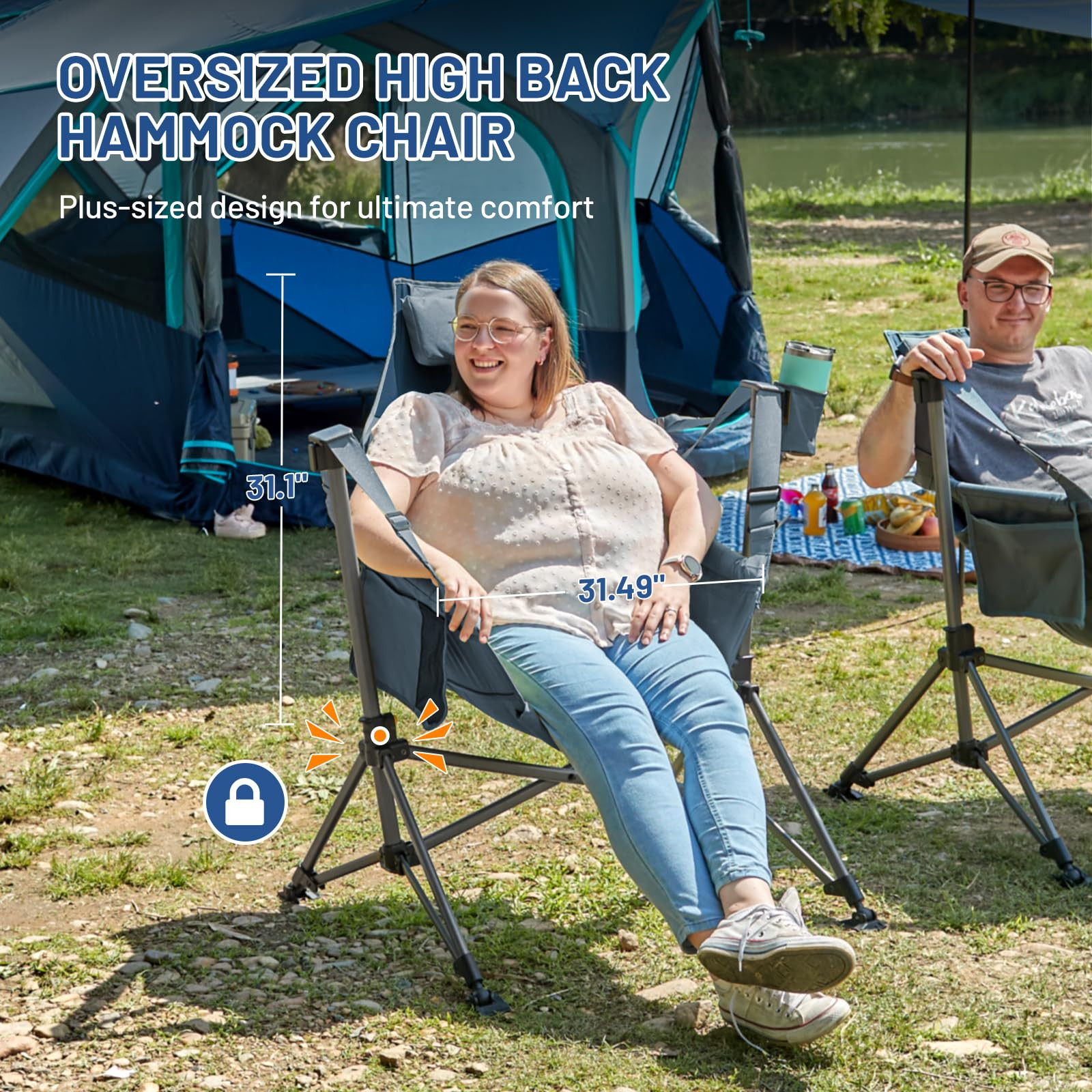 TIMBER RIDGE Hammock Camping Chair, Oversized Swinging Chair with Adjustable Back and Seat Height... | Amazon (US)