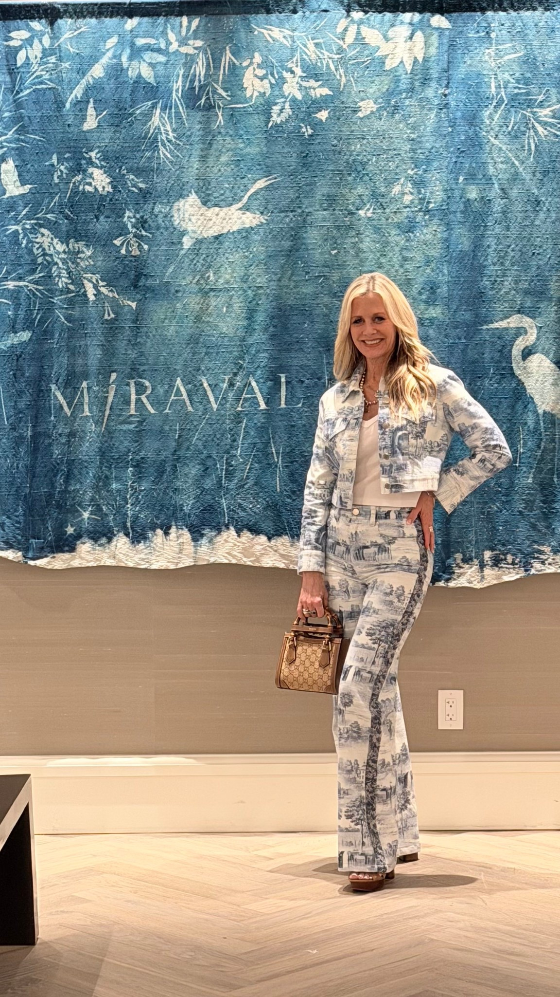 Blue & white print denim set = instant statement 💙🤍 Wore this Alice + Olivia set out with friends and felt so fashion forward. Bold print, effortless vibe, and such a fun twist on classic denim.

Linking this look + similar sets 

#LTKOver40 #LTKootd
