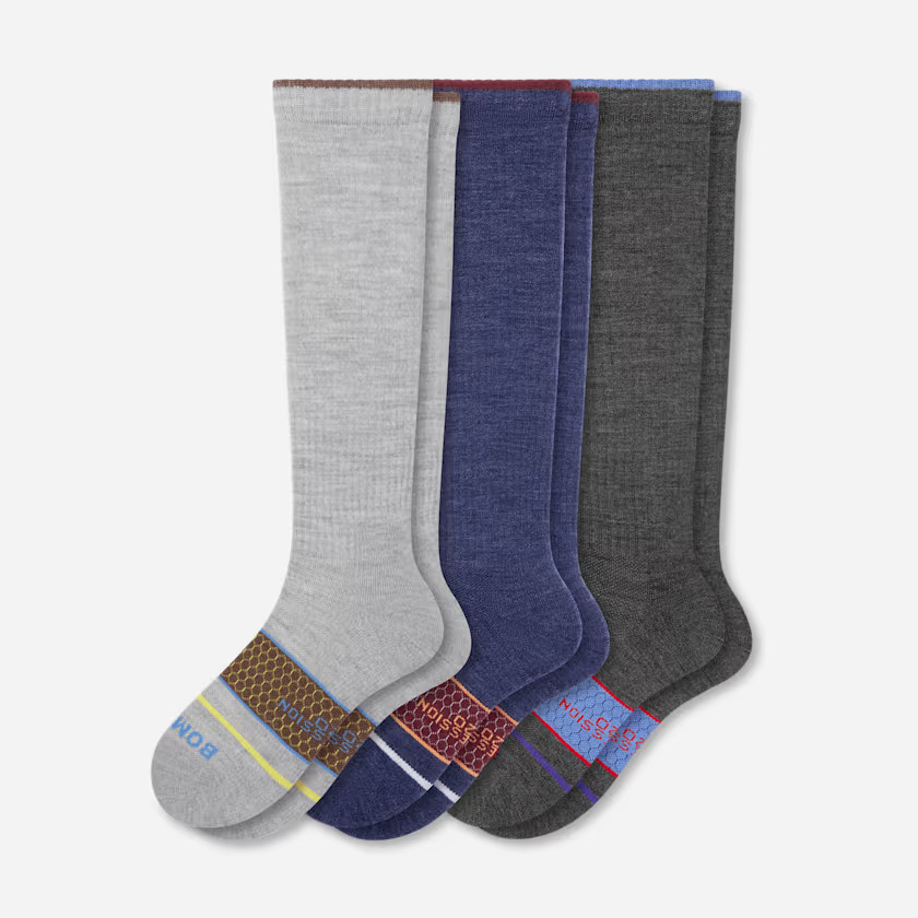 Women's Merino Wool Blend Everyday Compression Sock 3-Pack (15-20mmHg) | Bombas