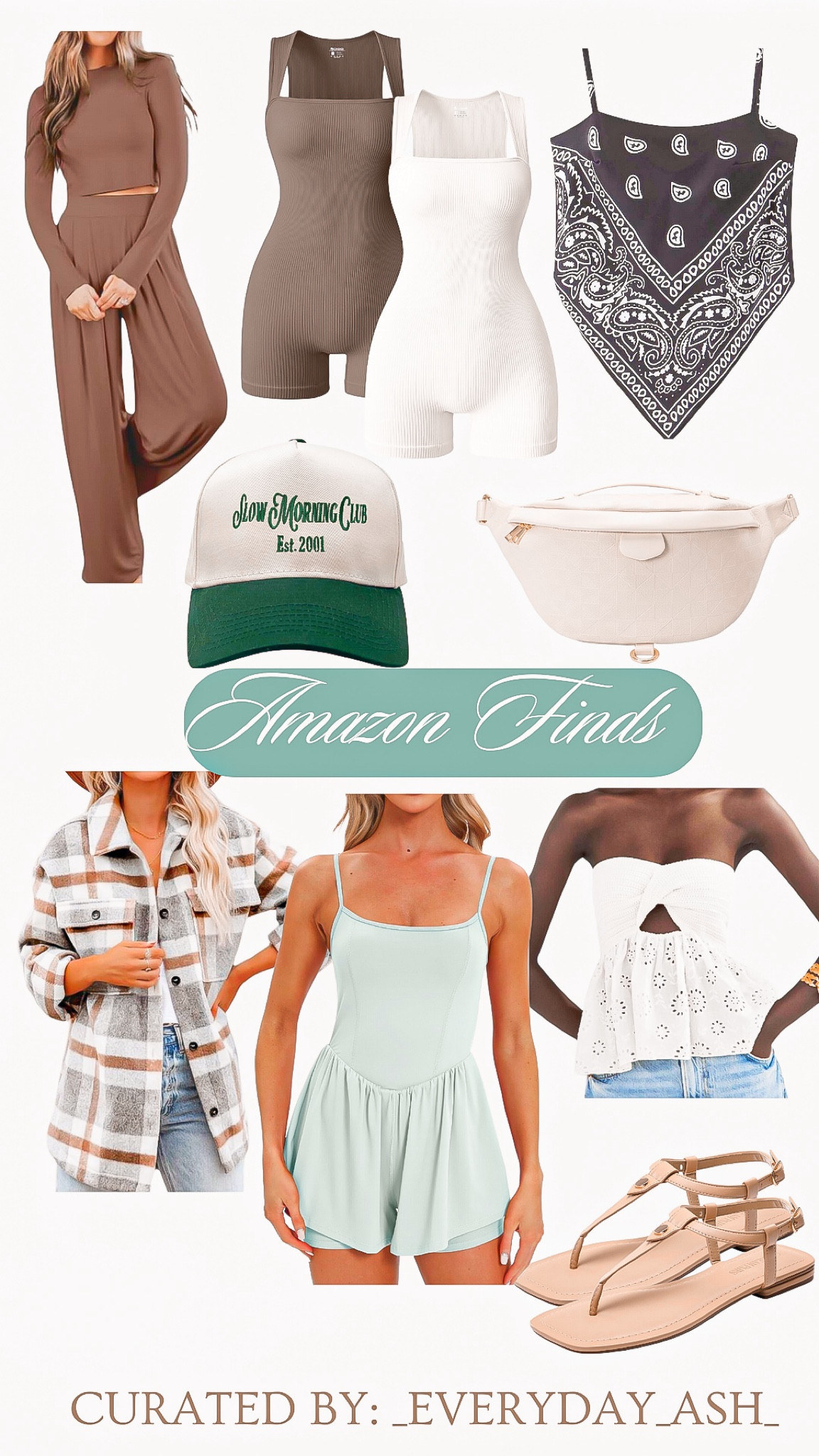 Recent Amazon finds 

Brown two piece set, workout wear, romper, tube top, black shirt, bandana shirt, trucker hat, belt bag, flannel shirt, green romper, active wear, white tube top, sandals 

#LTKStyleTip #LTKSaleAlert #LTKFindsUnder50
