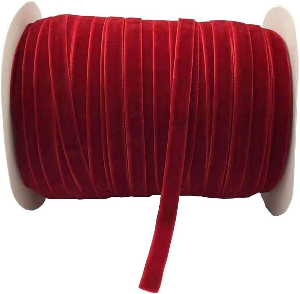 10 Yards Velvet Ribbon Red | Amazon (US)