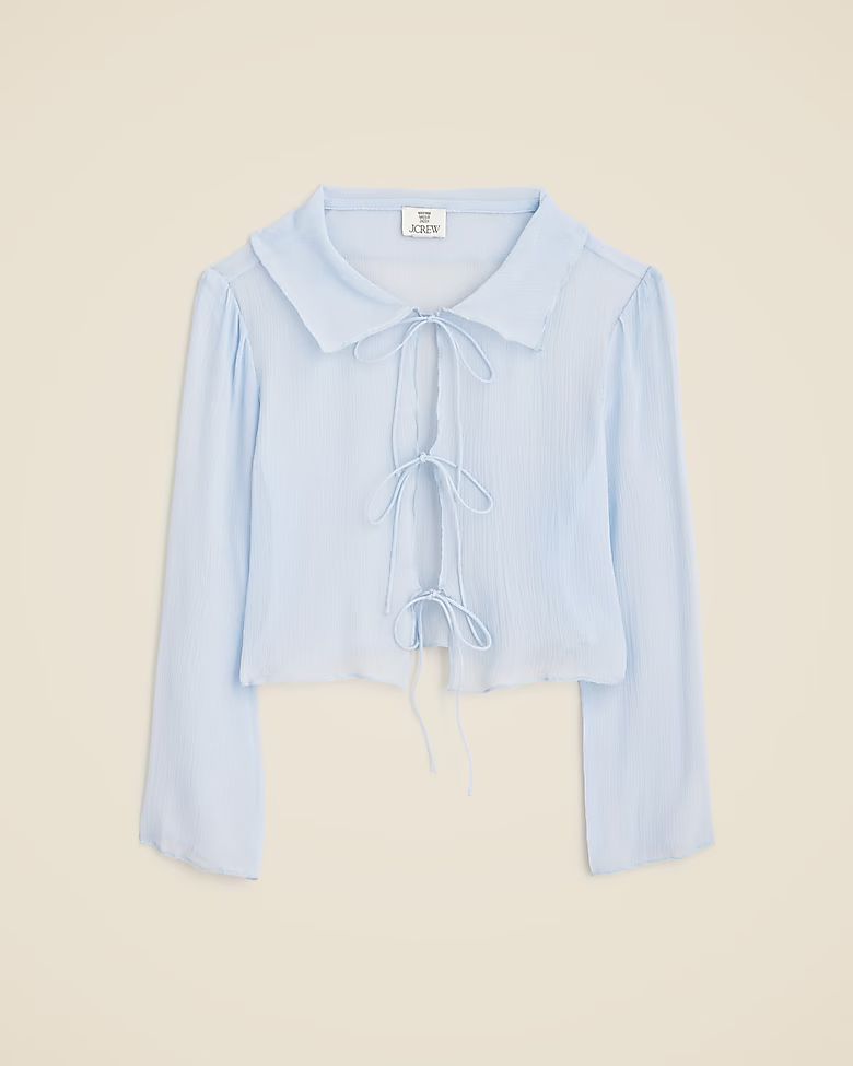 Maryam Nassir Zadeh X J.Crew sheer top in silk chiffon | J. Crew US