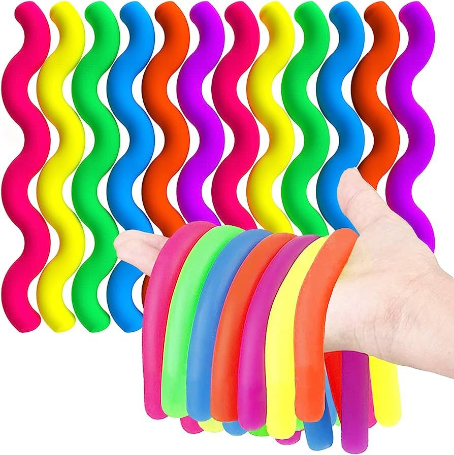 BUNMO Stretchy Strings 12pk Mini | Calming Monkey Stretch Noodles | Perfect Fidget Toys for Anxie... | Amazon (US)