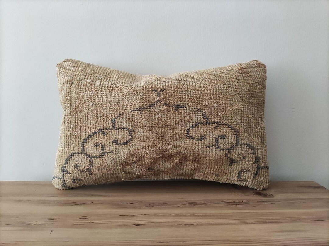 Lumbar Pillow Cover 12x20, Handmade Pillow for Couch, Unique Pillow, Vintage Rug Pillow, Farmhous... | Etsy (US)