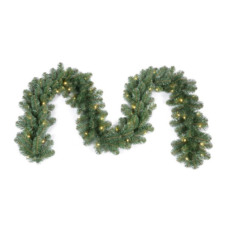 Bringstar Pre-Lit Artificial Christmas Garland, Green, 9 Feet, 70 LED Lights | Walmart (US)