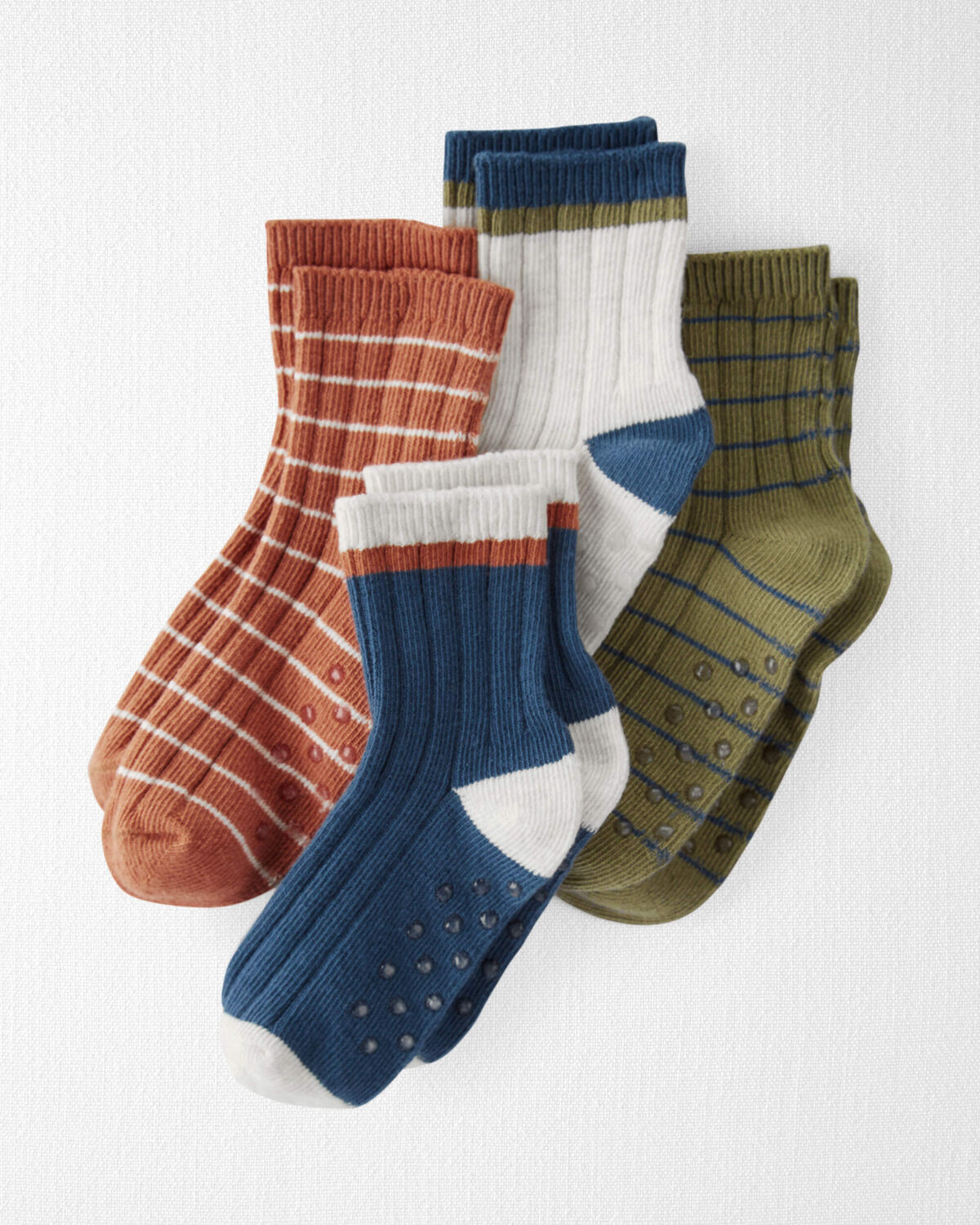 Toddler 4-Pack Slip Resistant Socks in Stripes - Little Planet | Carter's | Carter's Inc