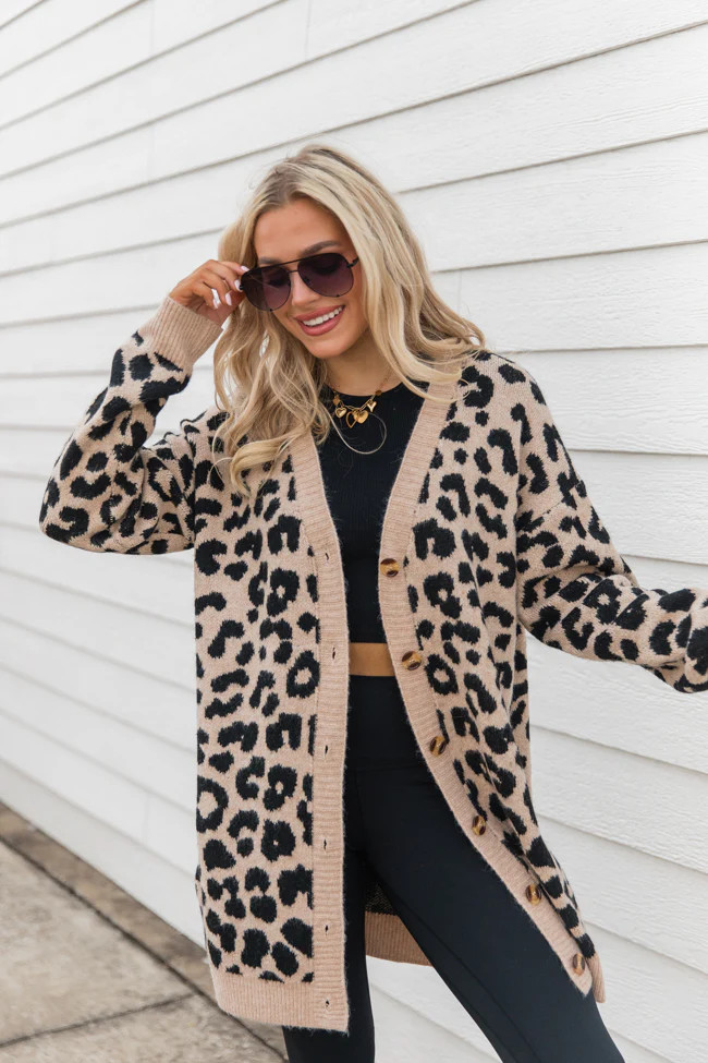 Animal Instincts Leopard Cardigan | Pink Lily