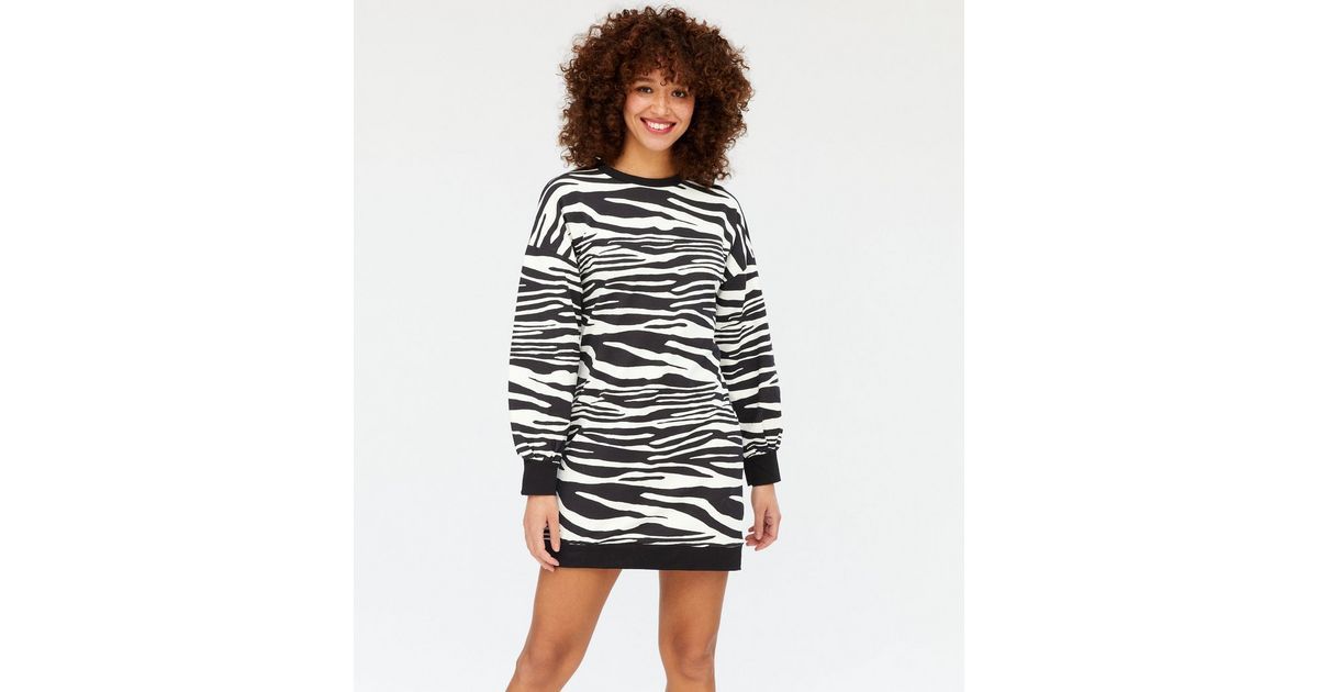 Cameo Rose Black Zebra Print Sweatshirt Dress
						
						Add to Saved Items
						Remove from S... | New Look (UK)