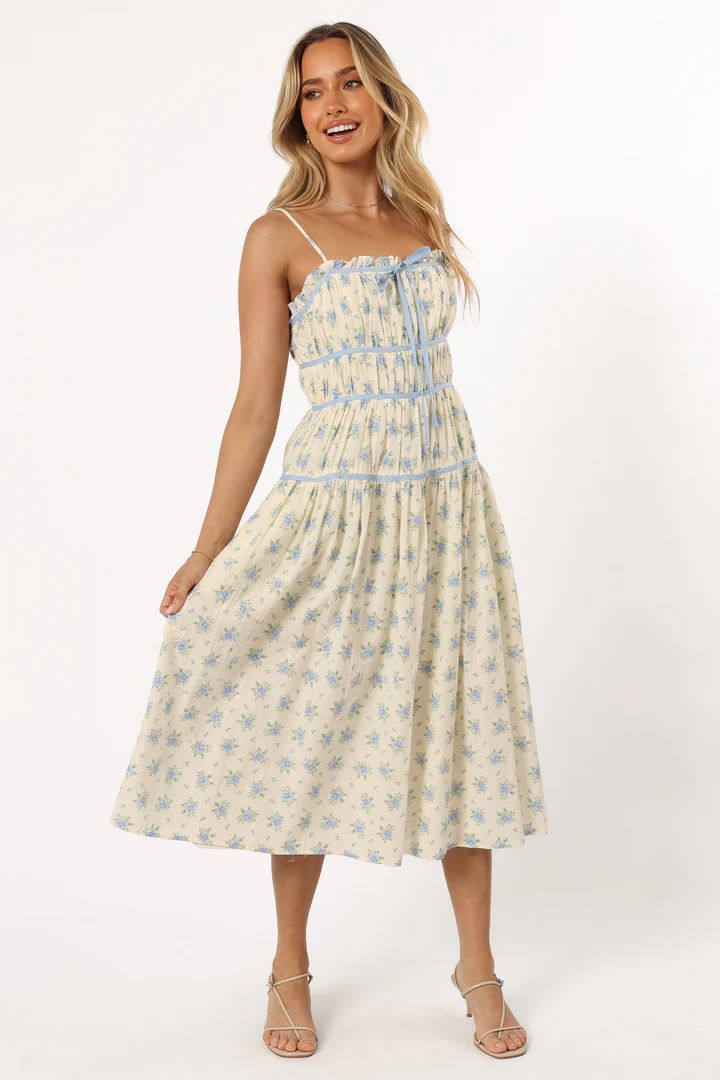 Felicity Midi Dress - Ivory Blue | Petal & Pup (US)