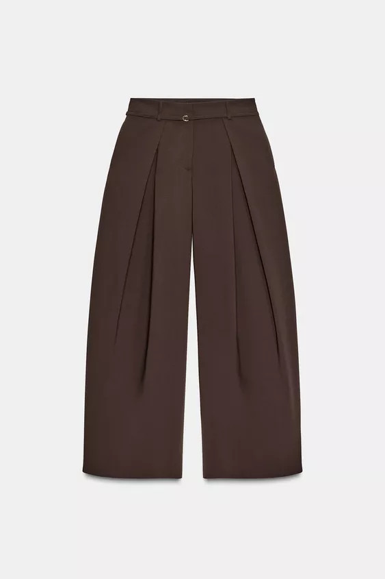 WIDE-LEG TROUSERS WITH THIN BELT | Zara UK