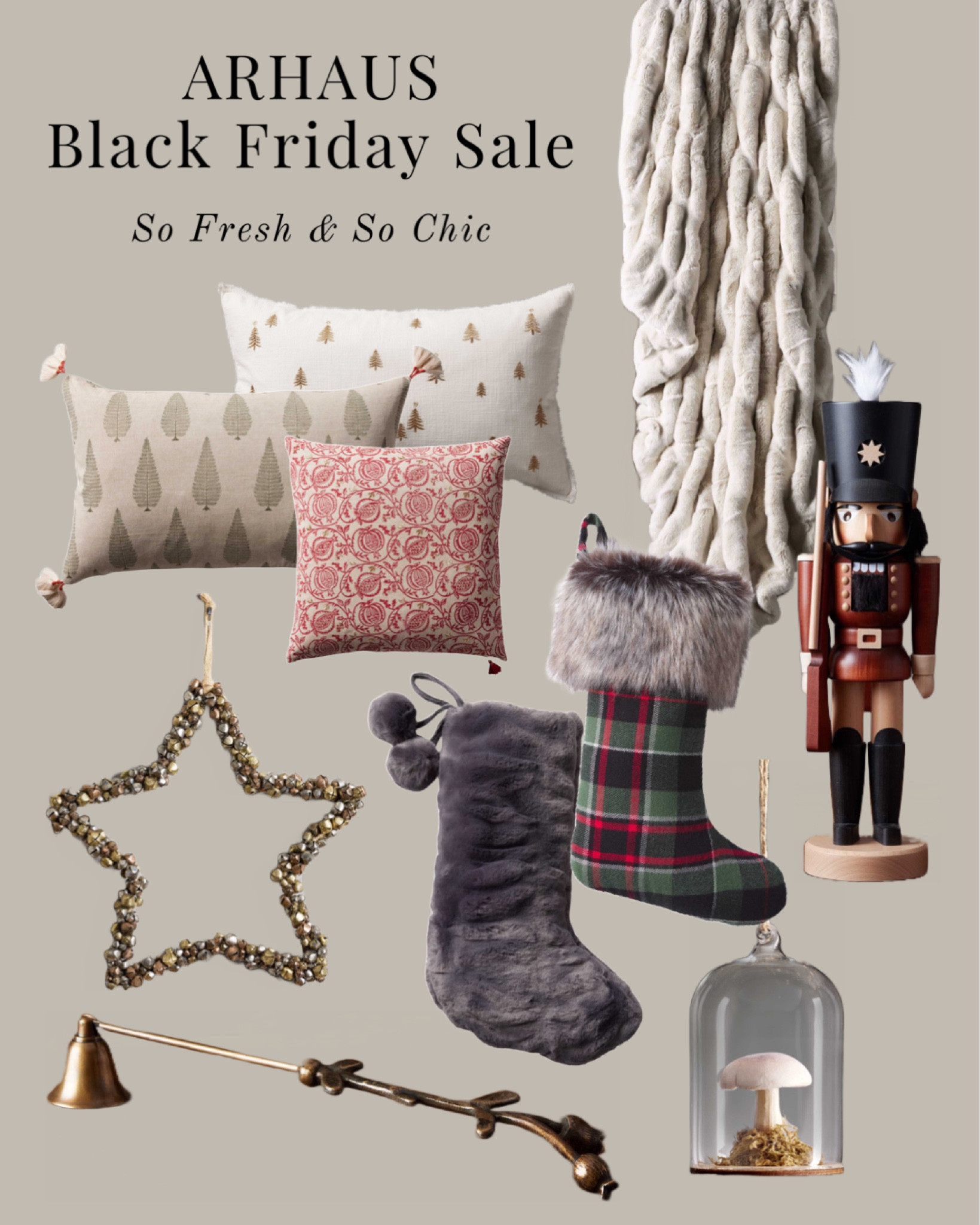 Arhaus Black Friday sale!
-
Christmas decor sale - wood bead Garland - jute star Garland - tartan stocki- star jingle bell wreath - Christmas throw pillows - pomegranate throw pillow a soldier nutcracker- cozy faux fur throw - home decor sale - pomegranate candle snuffer brass #LTKhome

#LTKCyberweek #LTKsalealert #LTKHoliday