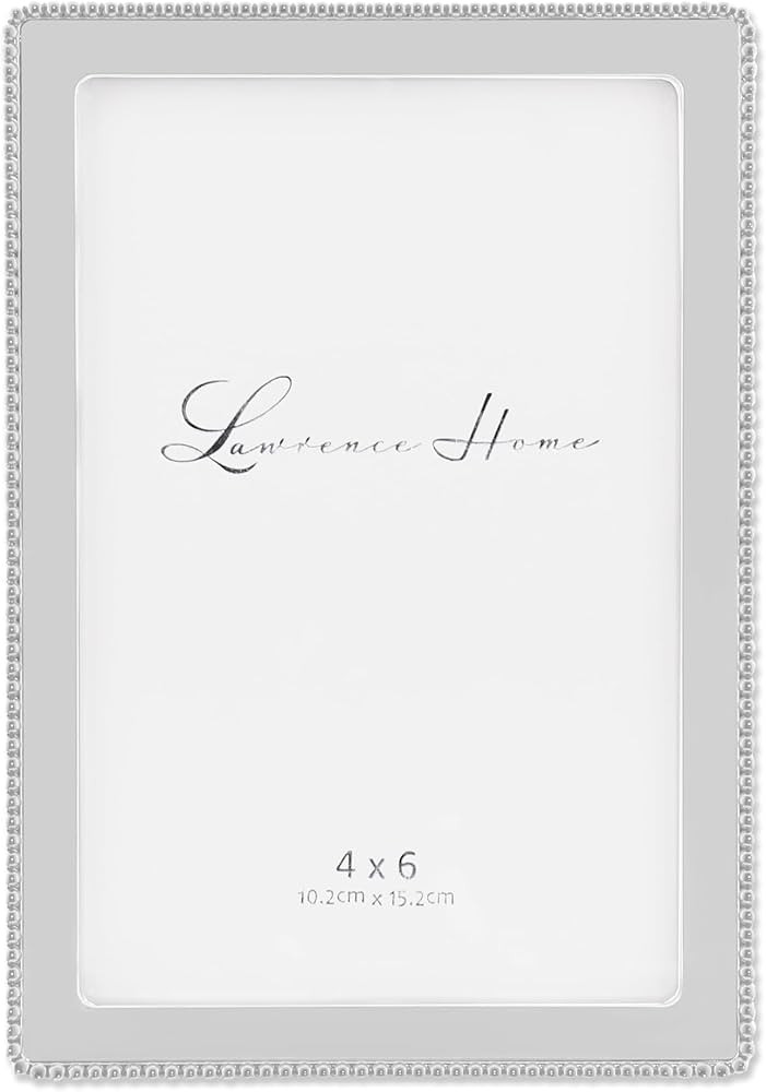 Lawrence Frames Metal Picture Frame with Delicate Outer Border of Beads, Silver, 4x6 | Amazon (US)