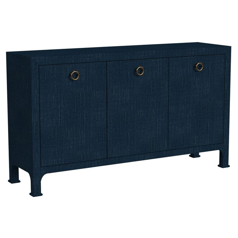 Kos Raffia 3-Drawer Sideboard, Navy | One Kings Lane