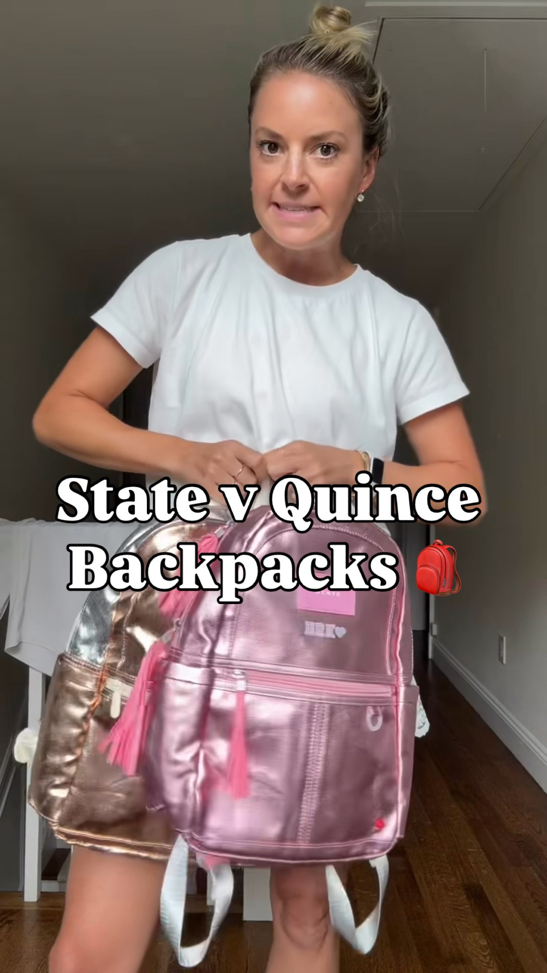 State mini bags vs Quince Small 🎒
We have used State bags for years and love! They’ve held up so well through school, camps + travel. I wash on heavy duty cold and hang dry to clean. They come in 4 sizes and you can personalize them. I recommend the 
•kane mini - for 2’s 
•Kane backpack - 3s + 4s (this size also fit a Lunchbag inside)
•Kane Double - Kindergarten - 3rd grade
•Kane large - 4th grade and up 

I ordered the Quince bags to test out and very impressed. They’re available in 2 sizes and have matching lunch bags. The overall style are very comparable for half the cost of state bags, just no option to personalize and less prints/colors to choose from. The small size is great for littles 5 & below and I would recommend the medium size for kindergarten and up. Since I just purchased I can’t speak to how well they hold up over years of use like the state bags, but so far would definitely recommend these for under $50. 

We’ve also used the backpacks from crate + barrel and they have several size options + colors.

#LTKmomlife #LTKKids