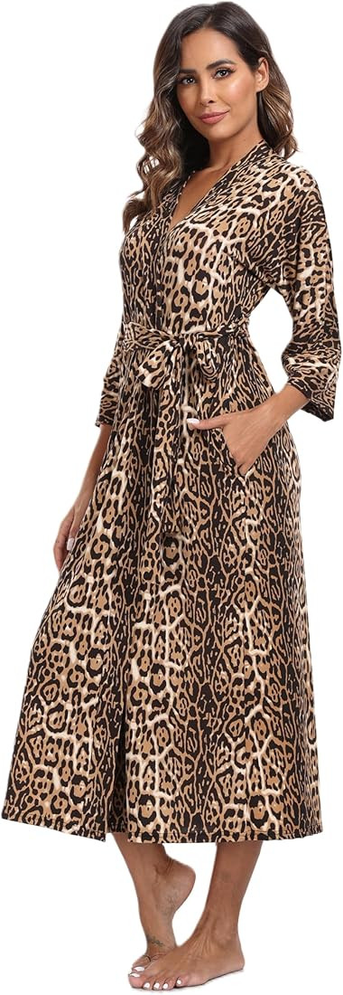 Women's Soft Robes Long Bath Robes Full Length Kimonos Sleepwear Dressing Gown,Solid Color | Amazon (US)