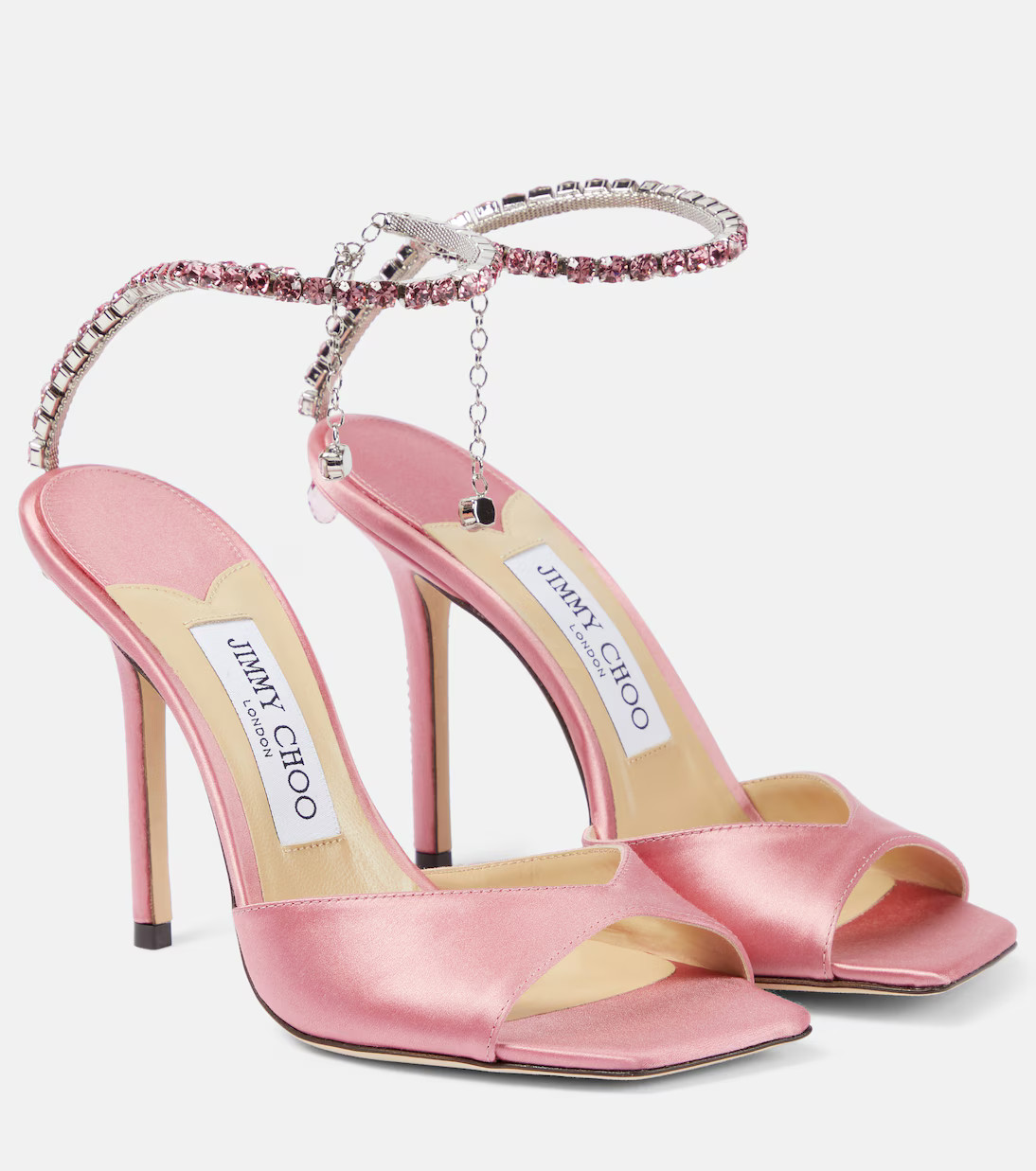 Saeda 100 embellished satin sandals | Mytheresa (UK)