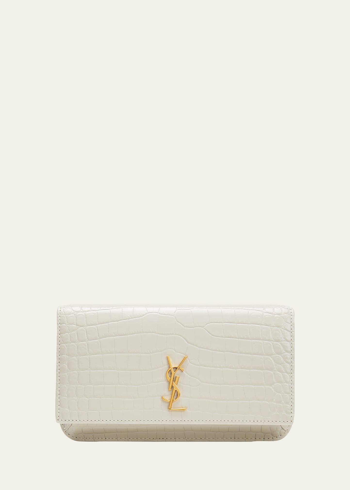 YSL Croc-Embossed Phone Holder Shoulder Bag | Bergdorf Goodman