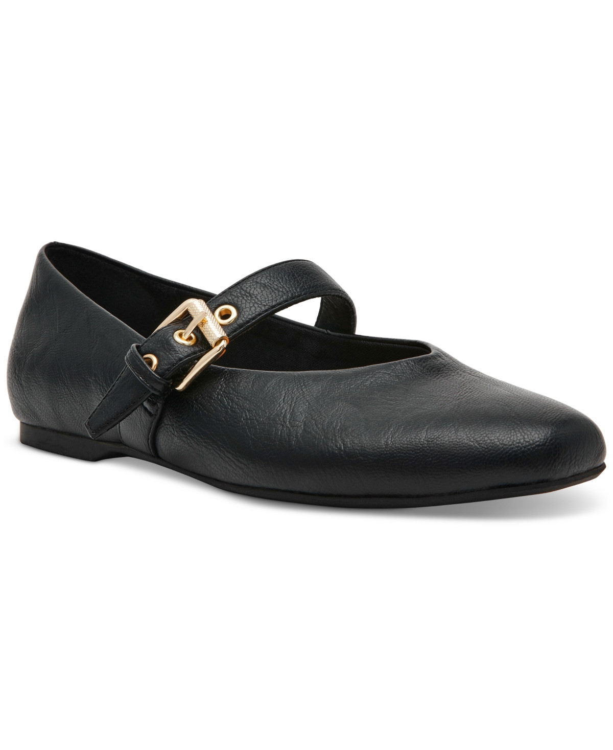 Dv Dolce Vita Women's Mulaney Buckle Mary Jane Flats - Black Smooth | Macy's