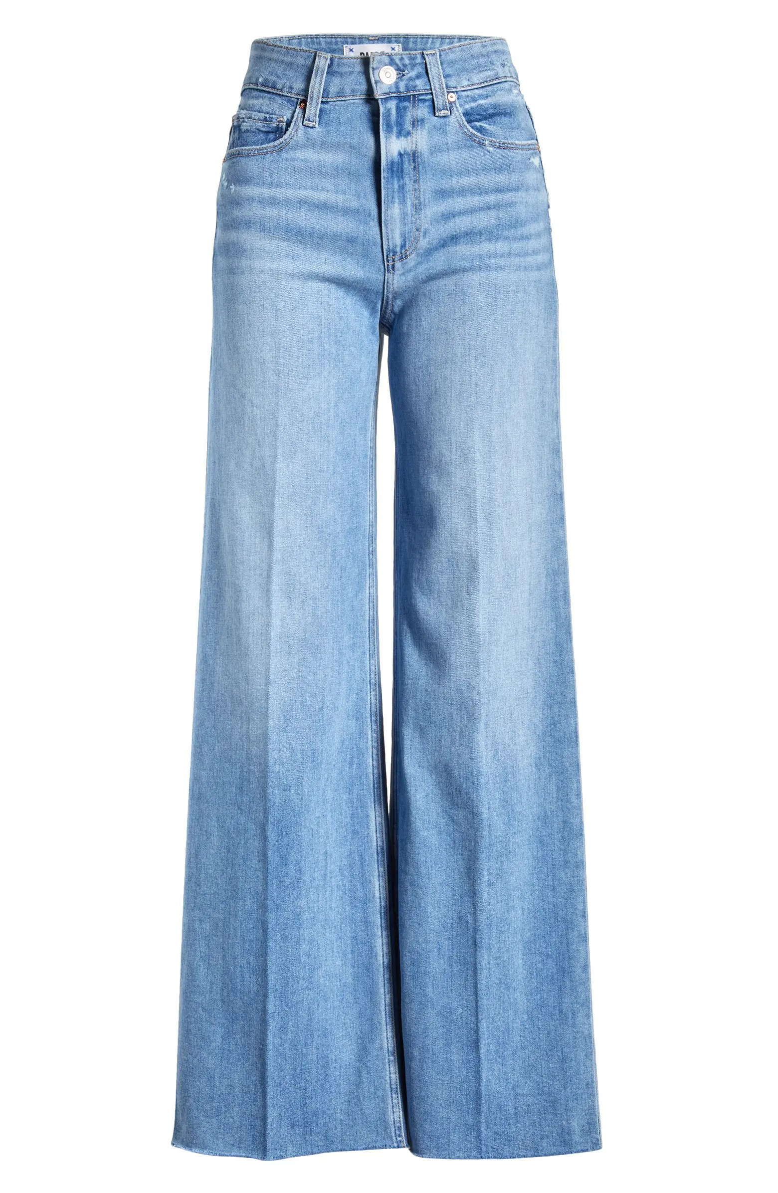 PAIGE Anessa Raw Hem Wide Leg Jeans | Nordstrom | Nordstrom