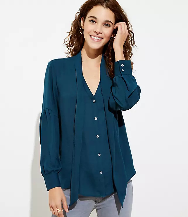 Tie Neck Blouse | LOFT | LOFT