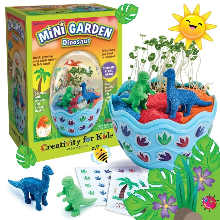 Creativity for Kids Mini Gardening Kit – Dinosaur Egg Terrarium | Holiday Stocking Stuffers (Ag... | Walmart (US)