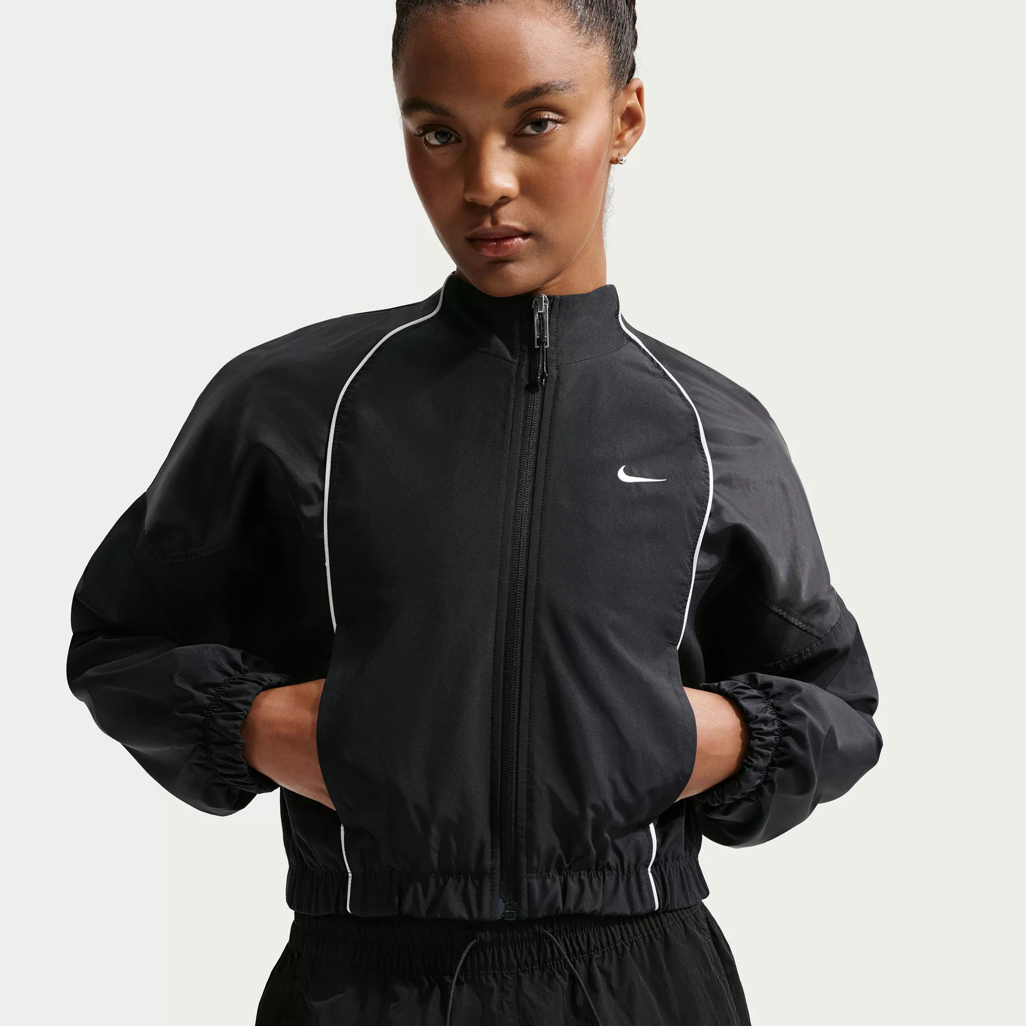 Nike Women's Sportswear Shrunken Track Jacket, XL, Black | DICK'S Sporting Goods