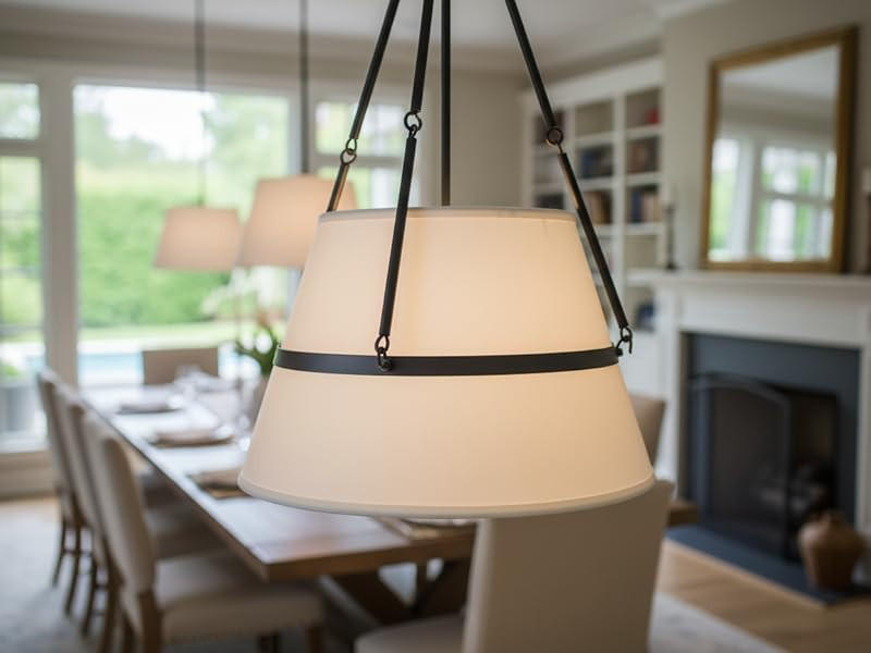 Alora Mood Oliver 18" Pendant Light | Matte Black Finish | White Linen Shade | Modern Classic Cei... | Amazon (US)