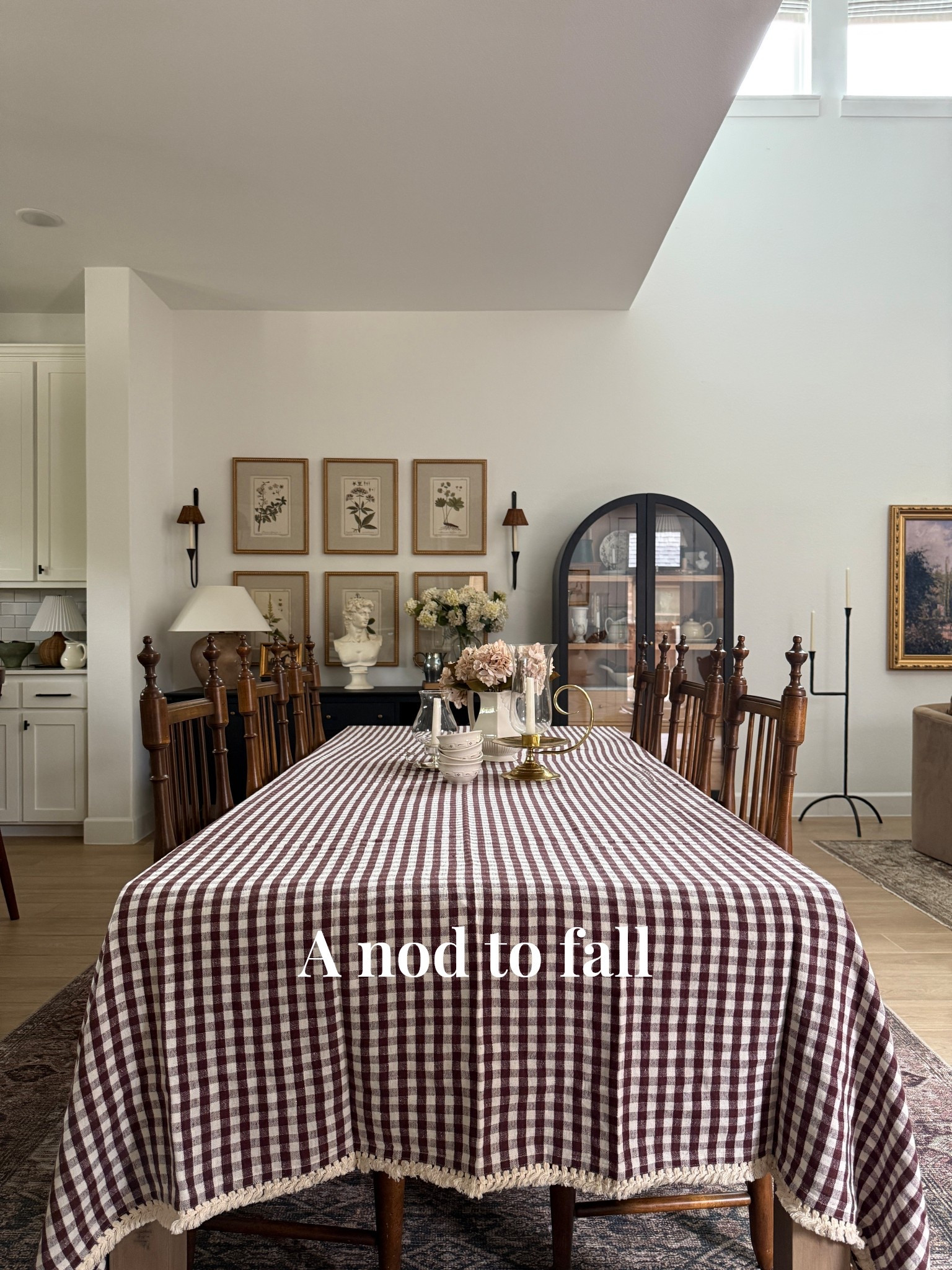 Slowly transitioning to fall, dining room decor, vintage modern 
