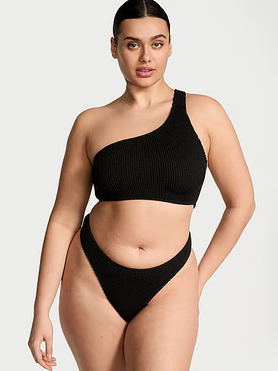 Swim Crinkle One-Shoulder Bikini Top, Black, Xs/S - Women's Tops - Victoria's Secret | Victoria's Secret (US / CA )