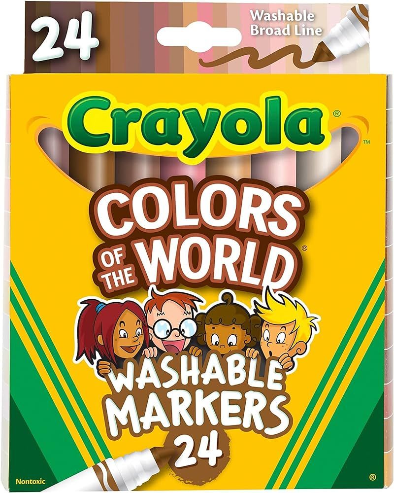 Crayola Colors of The World Skin Tone Markers, Classroom Supplies, Gift for Kids, 24 Count (Style... | Amazon (US)