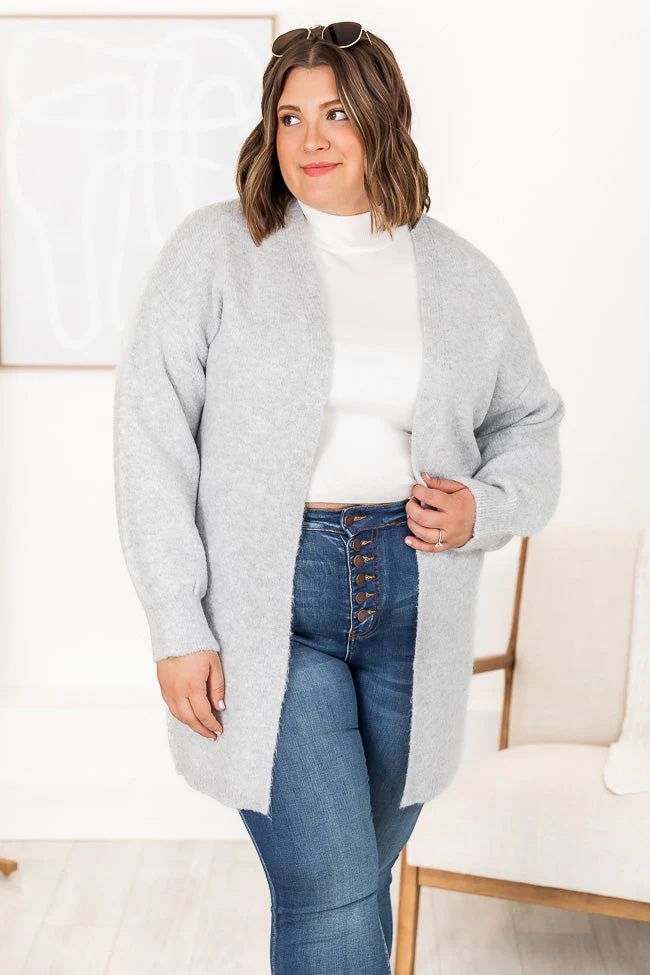 Hold Me Tight Grey Cardigan | Pink Lily