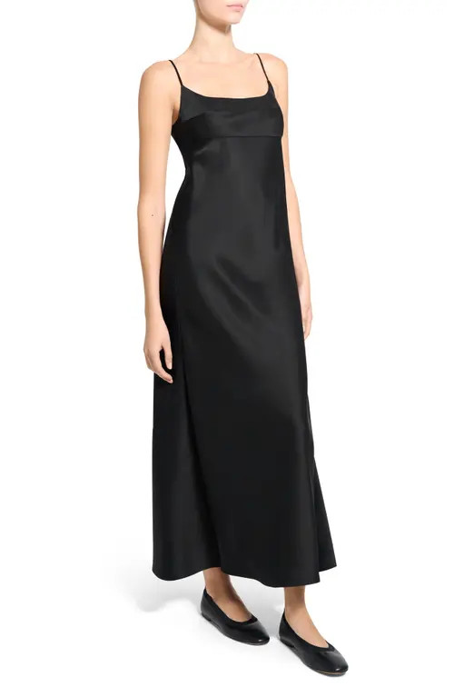 Theory Satin Slipdress in Black at Nordstrom, Size 2 | Nordstrom
