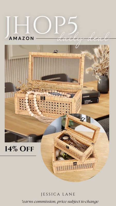 Amazon daily deal, save 14% on this set of two decorative rattan boxes. Amazon daily deal, home decor, decorative boxes, cane boxes, decorative objects

#LTKHome #LTKSaleAlert #LTKSummerSales