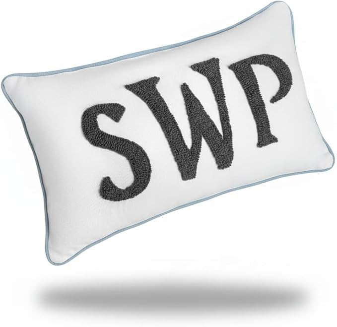 mia'spillow lab Monogram Embroidered Pillow, Initial Punch Needle Cushion, Custom Lumbar Pillow, ... | Amazon (US)