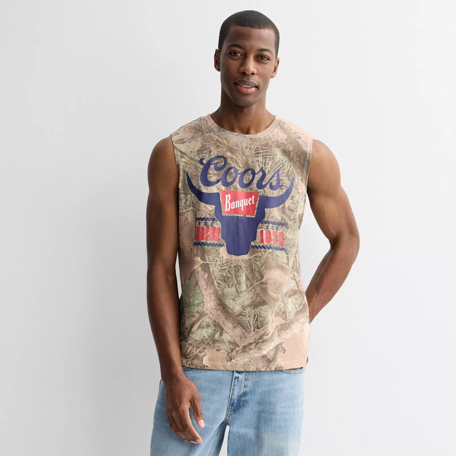 Men's Coors Banquet Graphic Tank Top, Size: XXL, Green Camo | Kohl's