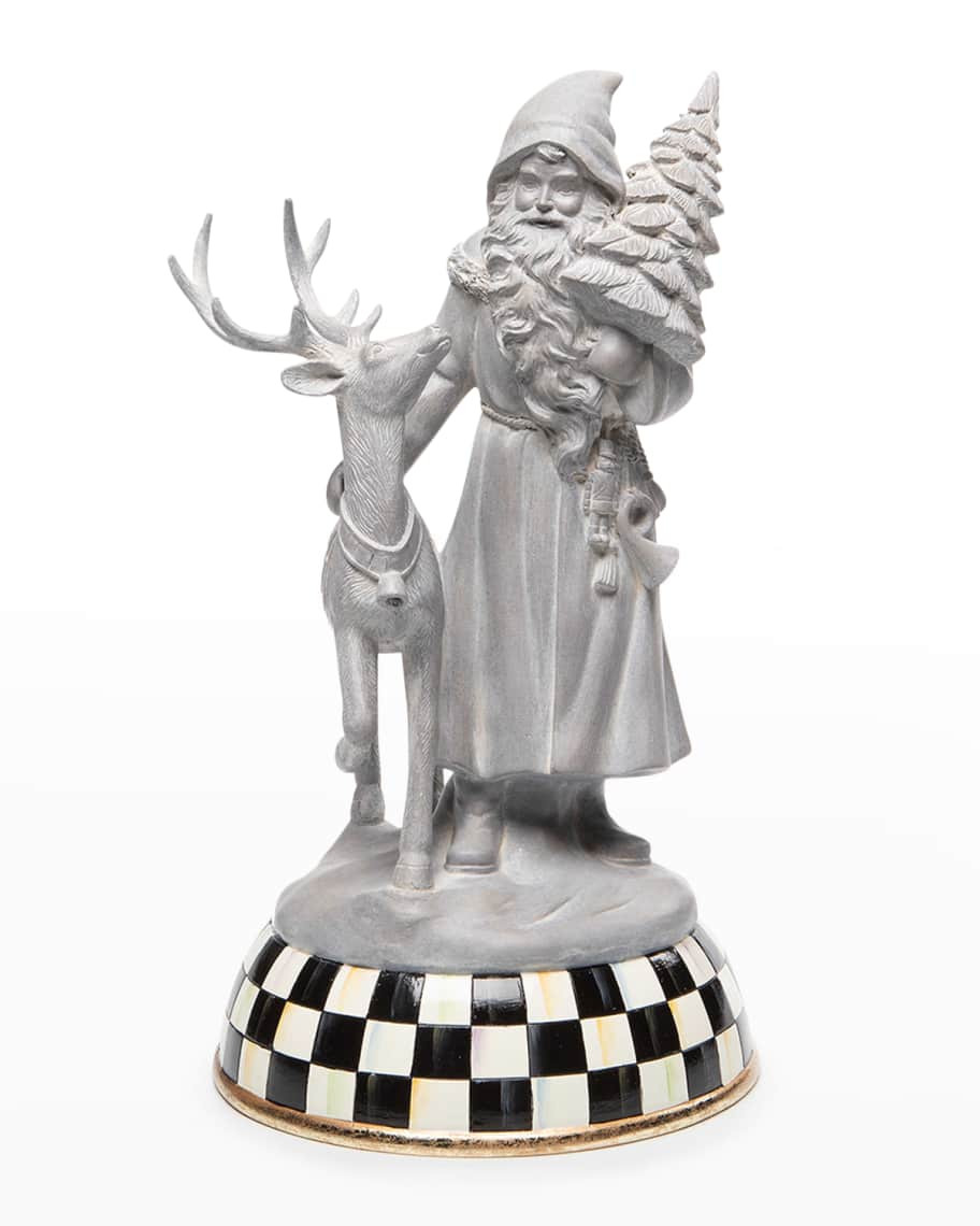 13" Farmhouse Santa and Deer Figure | Neiman Marcus