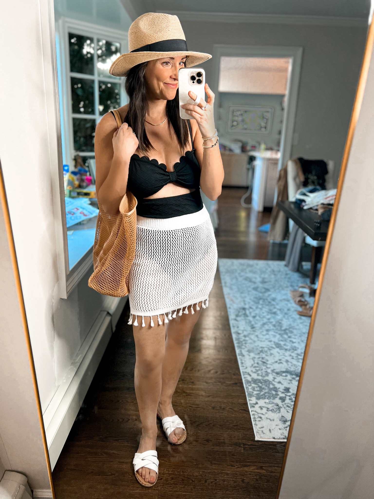 Amazon beach/pool outfit! Best one piece suit, so flattering! Straps are adjustable & can be removed too. 

Wearing a medium. Small in coverup skirt. 

Beach bag is a must! 

#LTKFind #LTKswim #LTKtravel
