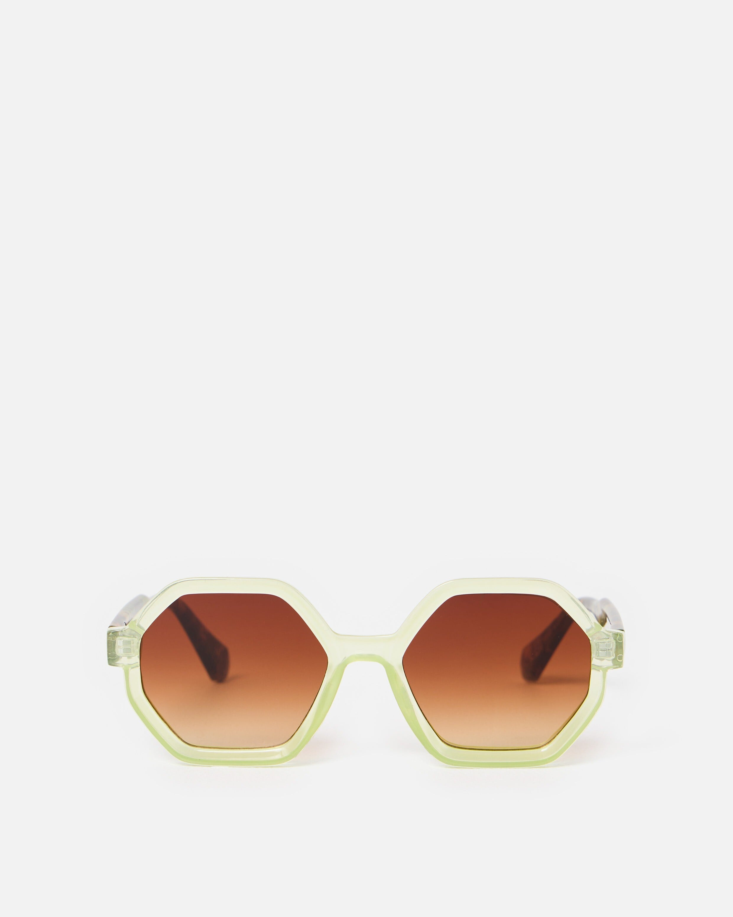 Light Green Crystal Hexagonal Sunglasses | Oliver Bonas | Oliver Bonas (Global)