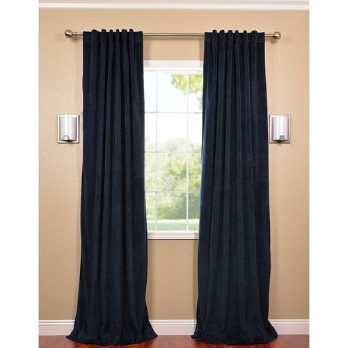 Signature Midnight Blue Blackout Velvet Pole Pocket Single Panel Curtain, 50 X 84 | Walmart (US)