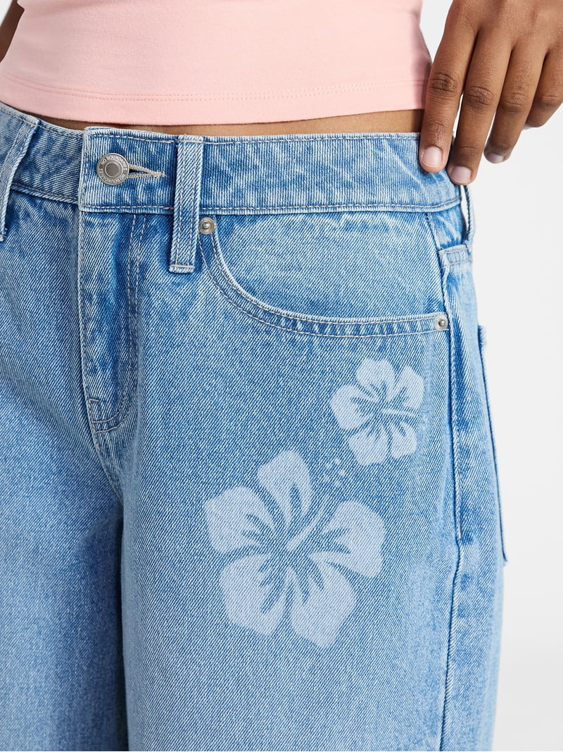No Boundaries Low Rise Baggy Wide Leg Jeans, Women's 00-20 | Walmart (US)