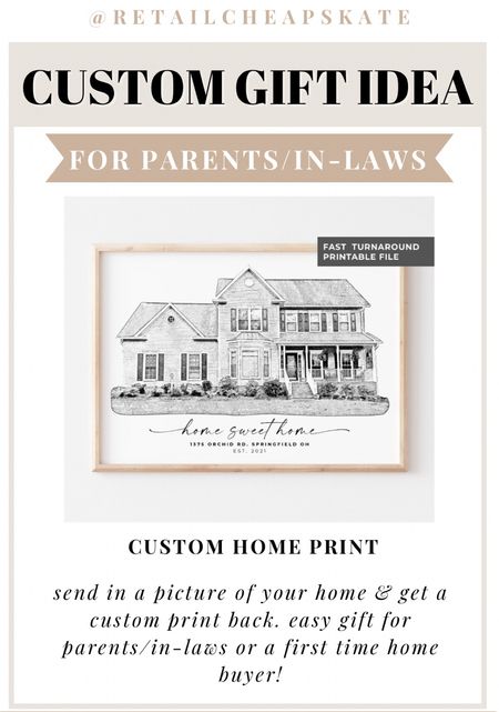 Custom home print gift idea! Perfect for parents/in-laws or a first time home buyer 

#LTKHoliday #LTKGiftGuide #LTKSeasonal