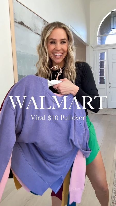 $10 Viral Pullover restocked! I went up one size and got a medium. 

@walmart #walmartpartner