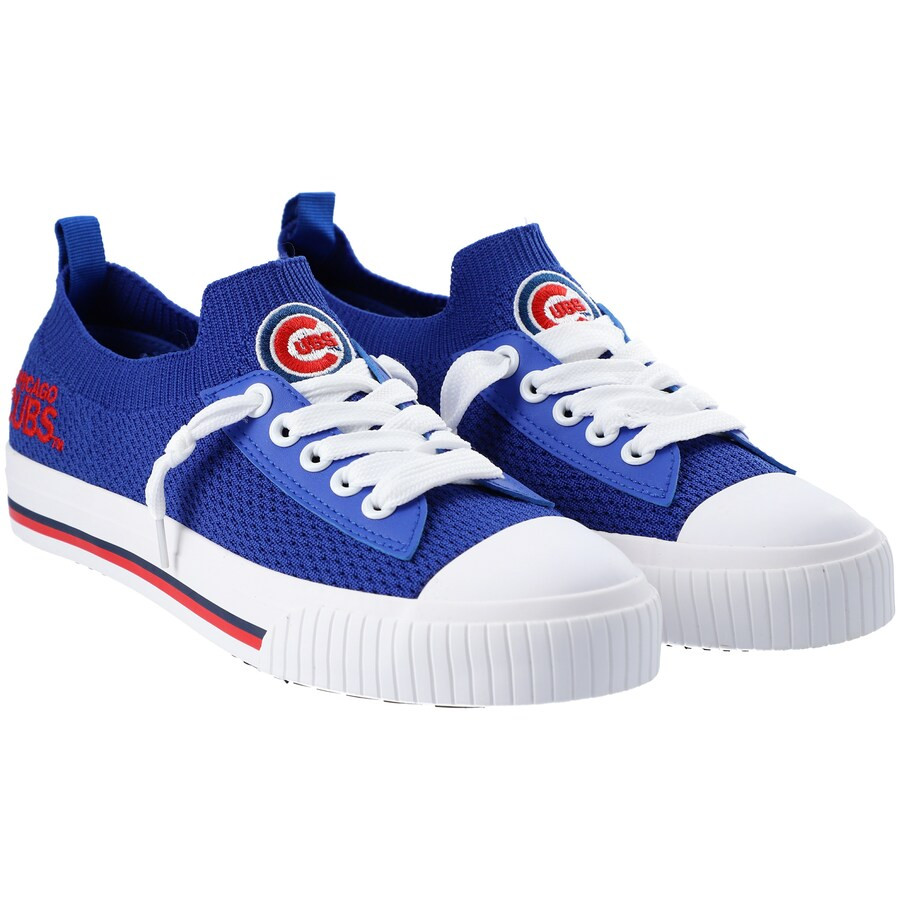 Chicago Cubs FOCO Women's Knit Canvas Fashion Sneakers | Fanatics