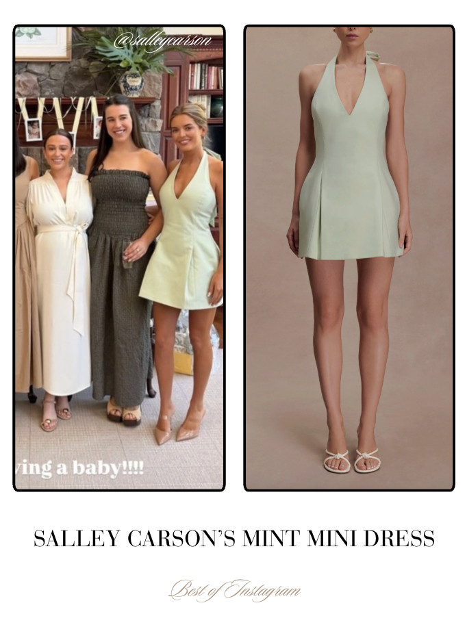 Salley Carson's Mint Mini Dress 📸= @salleycarson 

 