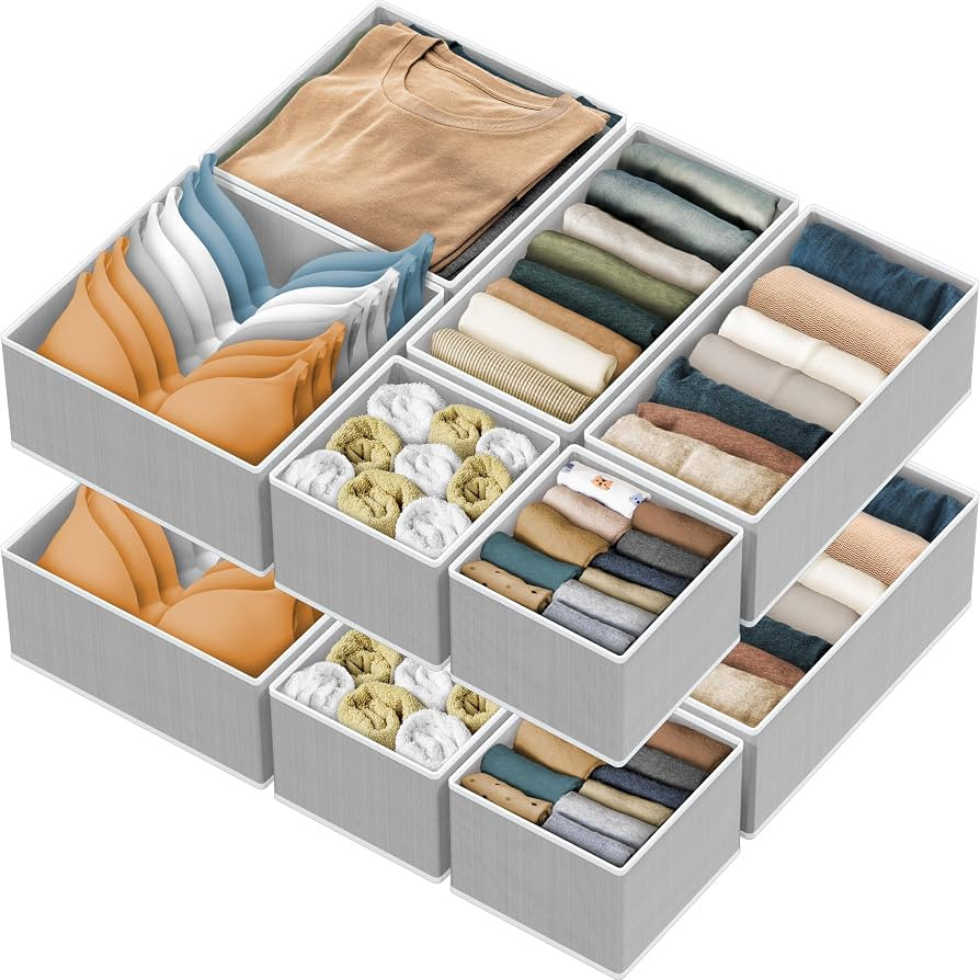 Simple Houseware Foldable Drawer Organizer for Clothes/Underwear/Panty/Onesie Stocking Bin, Set o... | Amazon (US)
