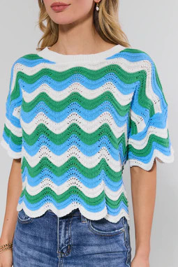 Daisy Multicolor Chevron Knit Sweater | Avara