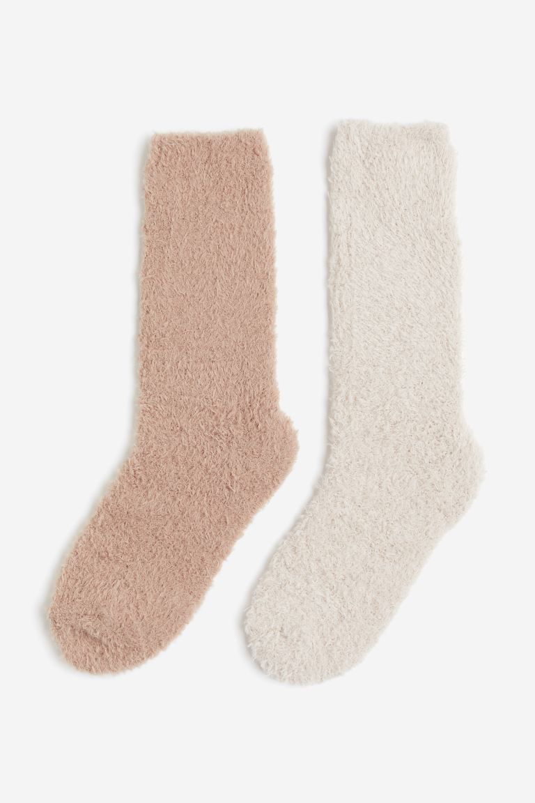 2-pack Socks - Beige/light beige - Ladies | H&M US | H&M (US + CA)
