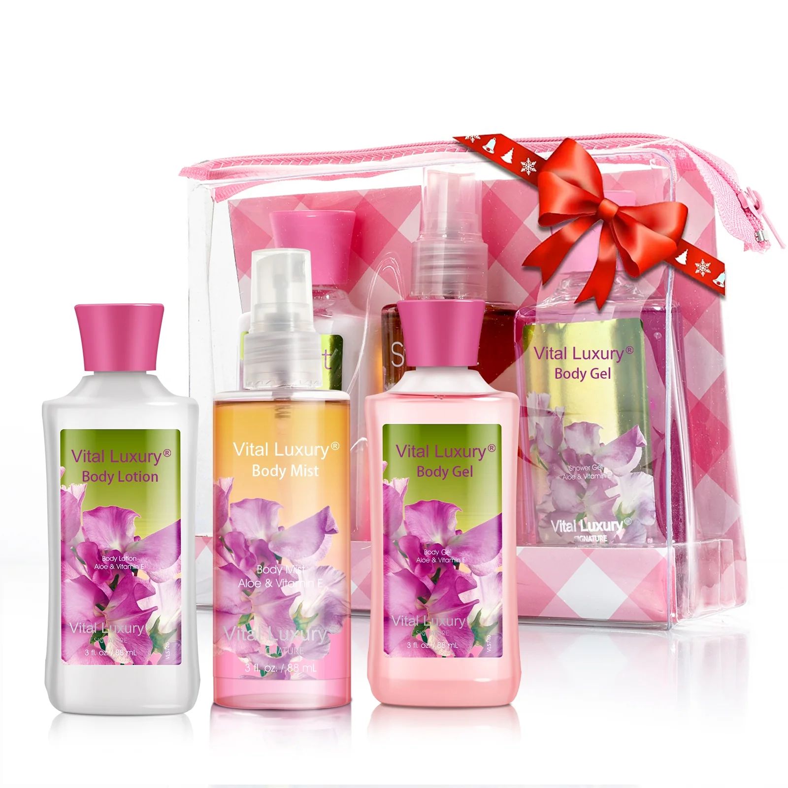 Vital Luxury Bath & Body Care Gift Travel Set - with Body Lotion, Shower Gel and Fragrance Mist, ... | Walmart (US)