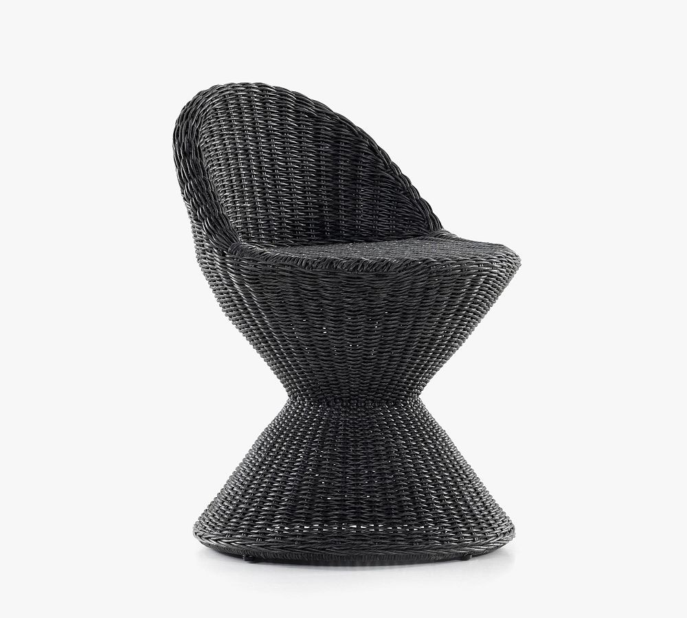 Encinitas Wicker Petite Outdoor Dining Chair | Pottery Barn (US)